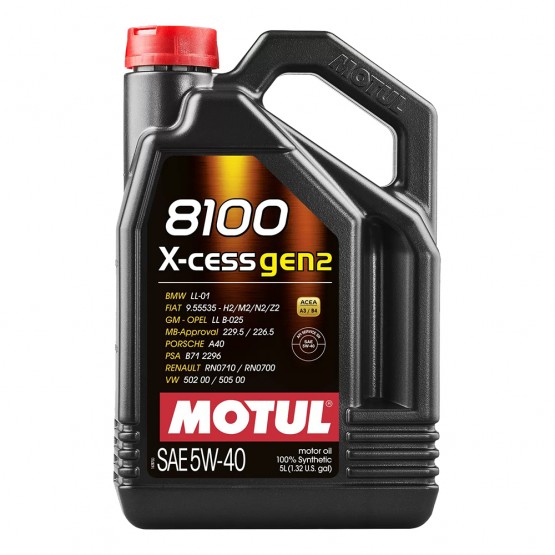 MOTUL 8100 X-cess GEN2 5W-40, 5 л. MOTUL 8100 X-cess GEN2 5W-40, 5 л.
