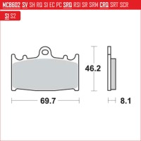 TRW MCB602SV - накладки тормозные