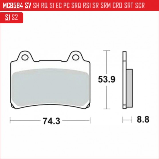 TRW MCB584 - накладки тормозные