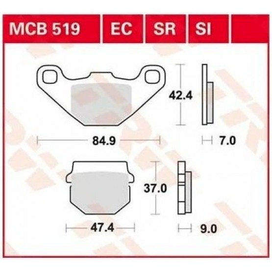 TRW MCB519 - накладки тормозные TRW MCB519 - накладки тормозные