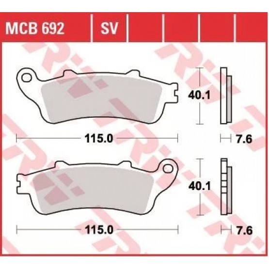 TRW MCB692 - накладки тормозные TRW MCB692 - накладки тормозные