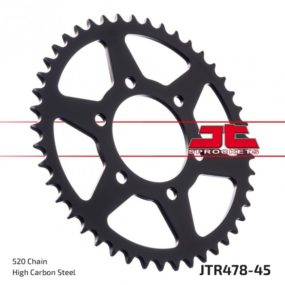 JT SPROCKETS JTR478.45ZBK - звезда приводная ведомая (черная) JT SPROCKETS JTR478.45ZBK - звезда приводная ведомая (черная)