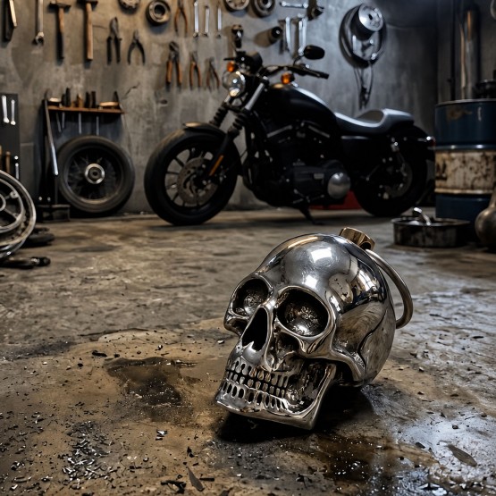 CNAE - брелок Skull Pendant Steel