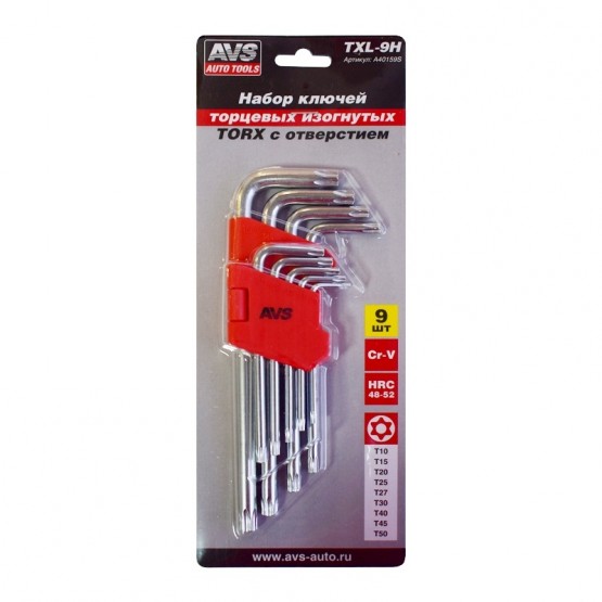 AVS A40159S - набор ключей торцевых изогнутых TORX с отверстием