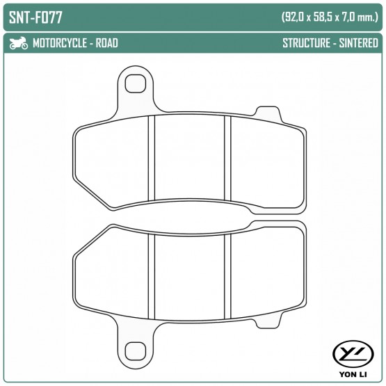 YONGLI SNT-F077 - накладки тормозные YONGLI SNT-F077 - накладки тормозные