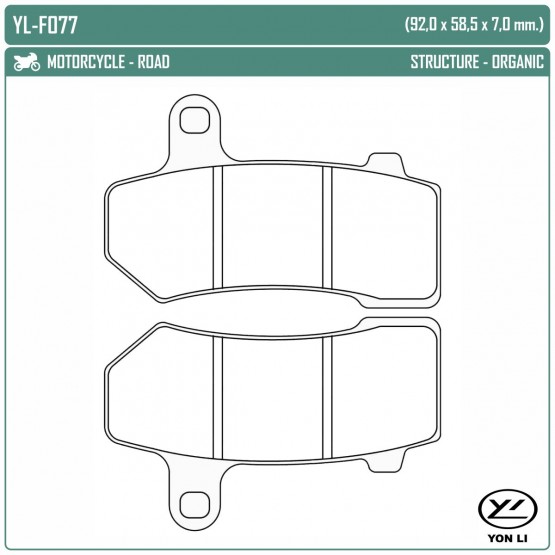 YONGLI YL-F077 - накладки тормозные YONGLI YL-F077 - накладки тормозные
