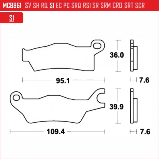 TRW MCB861SI - накладки тормозные