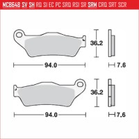 TRW MCB648SI - накладки тормозные