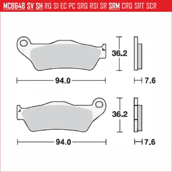 TRW MCB648SI - накладки тормозные