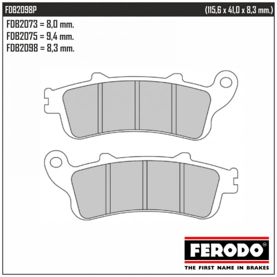 FERODO FDB2098P - накладки тормозные