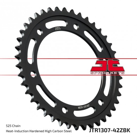 JT SPROCKETS JTR1307.42ZBK - звезда приводная ведомая (черная)