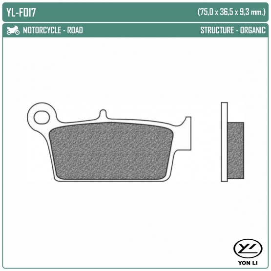 YONGLI YL-F017 - накладки тормозные YONGLI YL-F017 - накладки тормозные