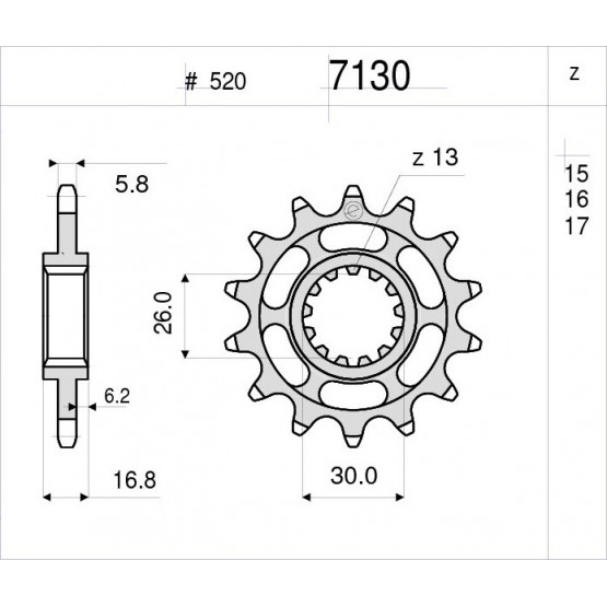 OGNIBENE 7130-Z14 - звезда приводная ведущая (JTF1269.14) OGNIBENE 7130-Z14 - звезда приводная ведущая (JTF1269.14)
