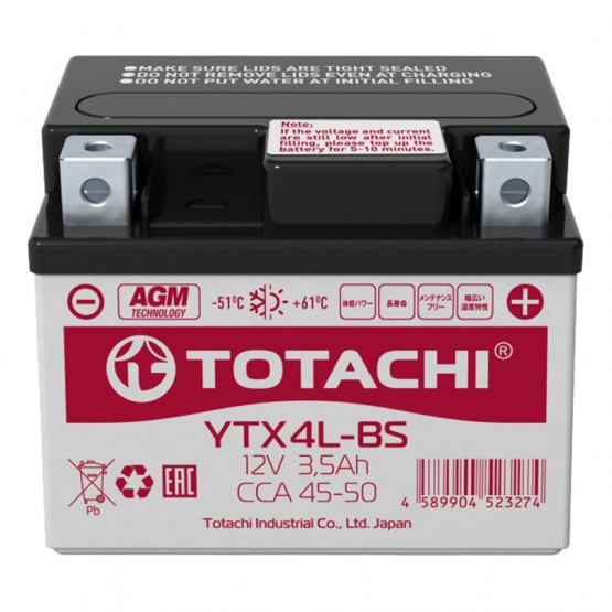 TOTACHI YTX4L-BS - аккумулятор AGM