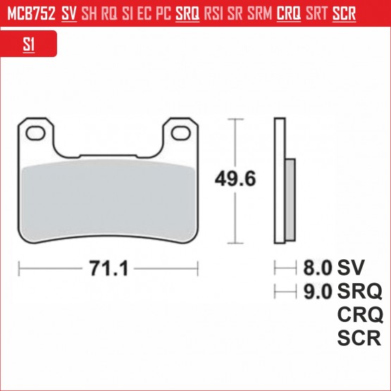 TRW MCB752SV - накладки тормозные