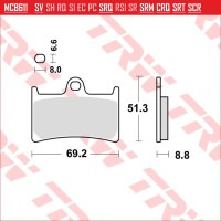 TRW MCB611SV - накладки тормозные