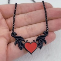 CNAE - подвеска Litle Gothic Heart Red-Black