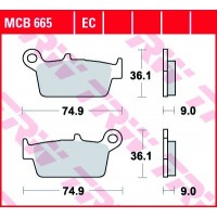 TRW MCB665EC - накладки тормозные