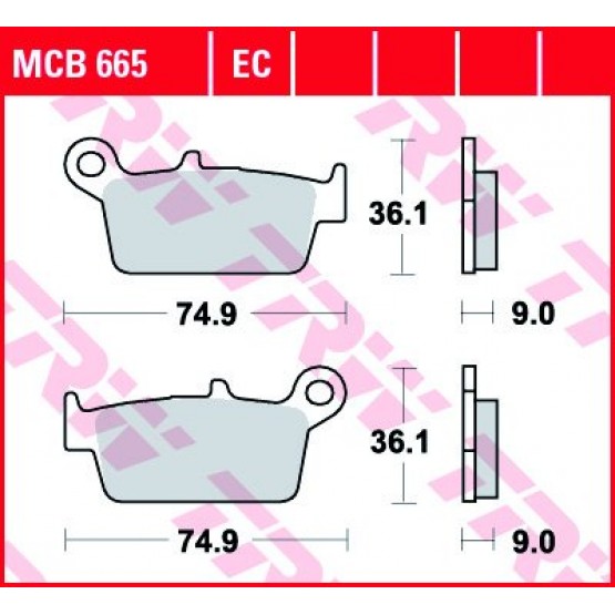 TRW MCB665EC - накладки тормозные