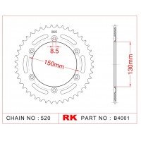 RK JAPAN B4001-47 - звезда ведомая (задняя) (JTR251.47)