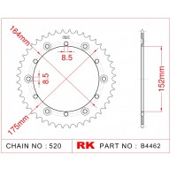 RK JAPAN B4462-50 - звезда ведомая (задняя) (JTR853.50)