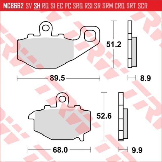 TRW MCB662 - накладки тормозные