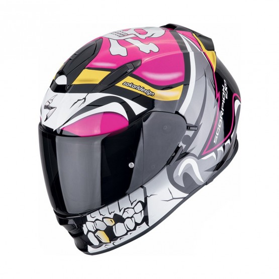 SCORPION EXO мотошлем EXO-491 PIRATE Gray/Pink/Yellow Solid, S
