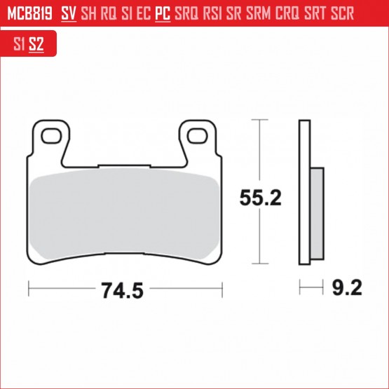 TRW MCB819PC - накладки тормозные