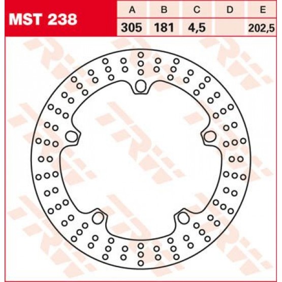 TRW MST238 - тормозной диск