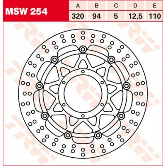 TRW MSW254 - тормозной диск