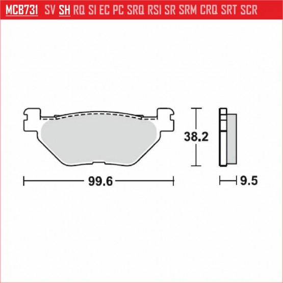 TRW MCB731SH - накладки тормозные