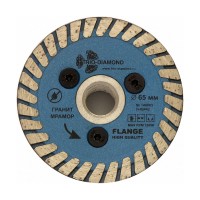 TRIO-DIAMOND - диск алмазный отрезной 65 мм. с фланцевым переходником M14 для УШМ