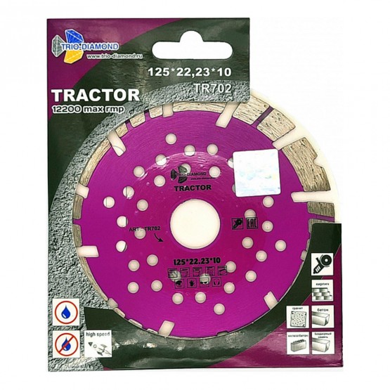 TRIO-DIAMOND - диск алмазный отрезной турбо-сегментный TRACTOR 125 мм. для УШМ TRIO-DIAMOND - диск алмазный отрезной турбо-сегментный TRACTOR 125 мм. для УШМ