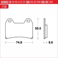 TRW MCB683SV - накладки тормозные