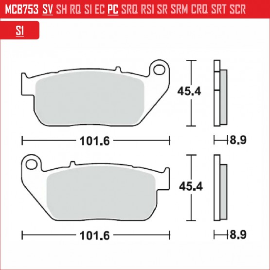 TRW MCB753PC - накладки тормозные