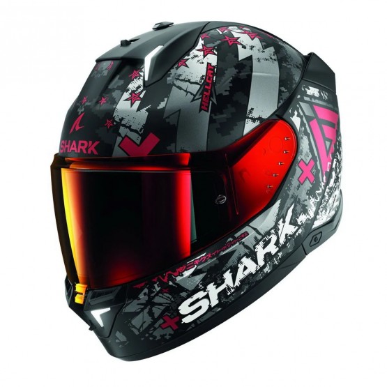 SHARK мотошлем SKWAL i3 HellCat Black/Silver/Red Matt, S SHARK мотошлем SKWAL i3 HellCat Black/Silver/Red Matt, S
