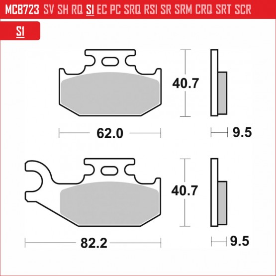 TRW MCB723SI - накладки тормозные