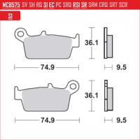 TRW MCB575SI - накладки тормозные