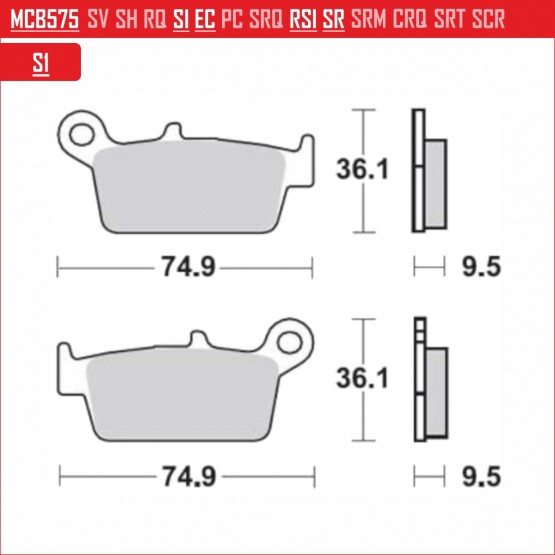 TRW MCB575SI - накладки тормозные TRW MCB575SI - накладки тормозные