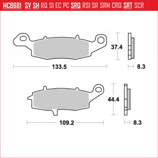 TRW MCB681SV - накладки тормозные