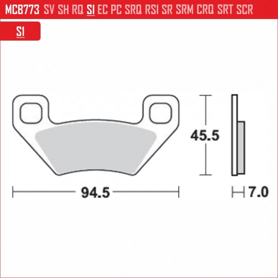 TRW MCB773SI - накладки тормозные