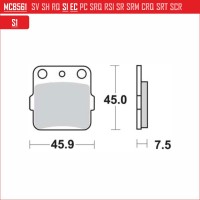 TRW MCB561SI - накладки тормозные