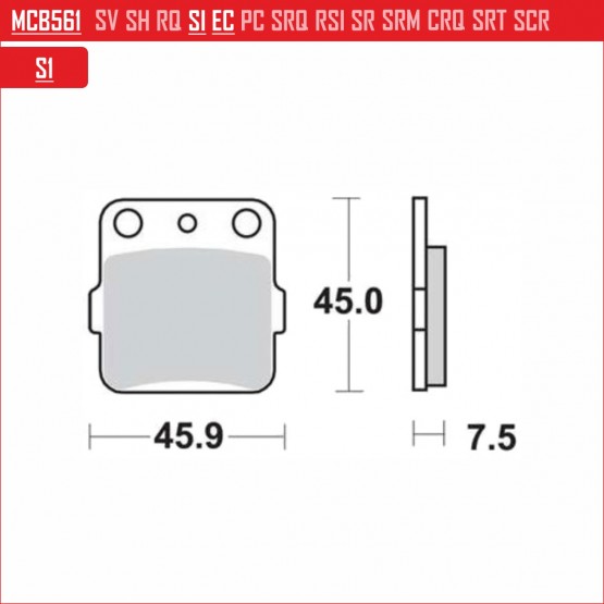 TRW MCB561SI - накладки тормозные