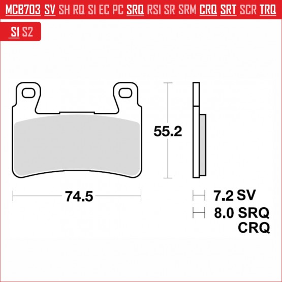 TRW MCB703 - накладки тормозные