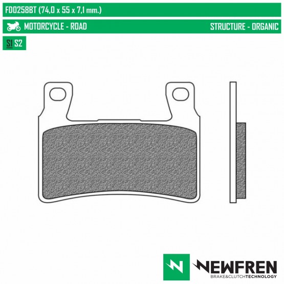 NEWFREN FD0258BT - накладки тормозные NEWFREN FD0258BT - накладки тормозные