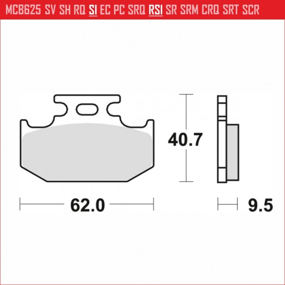 TRW MCB625SI - накладки тормозные