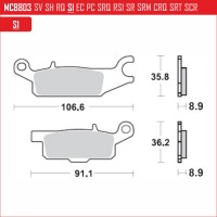 TRW MCB803SI - накладки тормозные