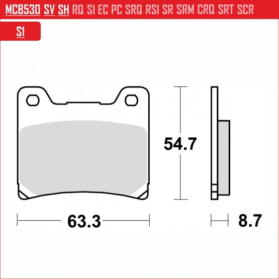TRW MCB530SH - накладки тормозные