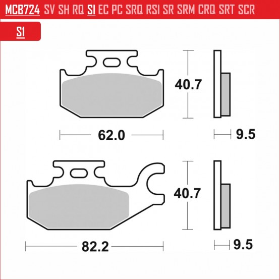 TRW MCB724SI - накладки тормозные