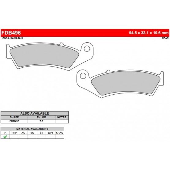FERODO FDB496P - накладки тормозные FERODO FDB496P - накладки тормозные